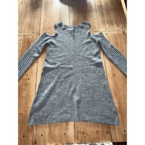Maurices Gray Ribbed Cold Shoulder Sweater Dress